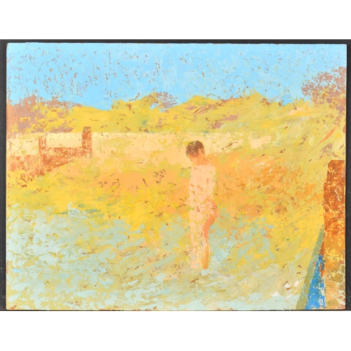 282 - Lionel Bulmer (1919-1992) British. The Water's Edge, Oil on board, unframed 15.75