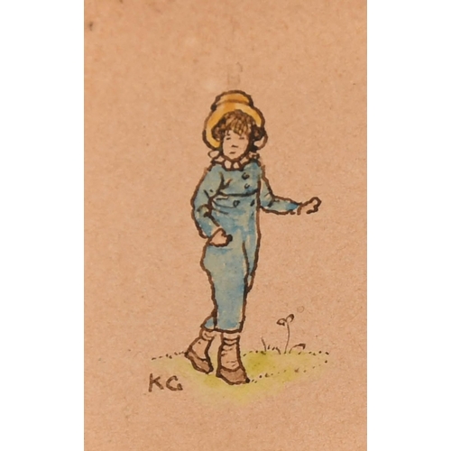 67 - Kate Greenaway (1846-1901) British. A Set of Six Studies of Children, Watercolour and ink, Some sign... 