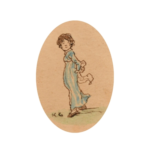 67 - Kate Greenaway (1846-1901) British. A Set of Six Studies of Children, Watercolour and ink, Some sign... 