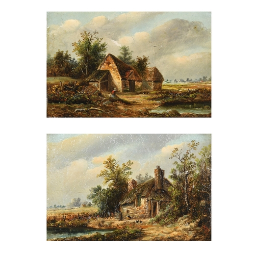 80 - Circle of Joseph Thors (1835-1920) British. 'At Snitterfield, Near Warwick', Oil on canvas, Inscribe... 
