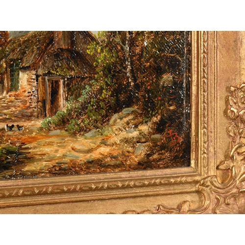 80 - Circle of Joseph Thors (1835-1920) British. 'At Snitterfield, Near Warwick', Oil on canvas, Inscribe... 
