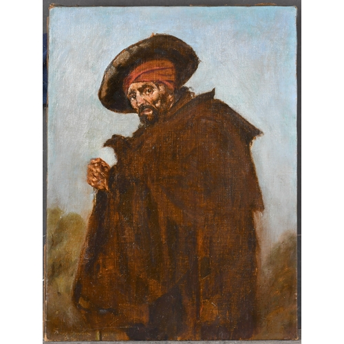 92 - Franz Buchser (1828-1890) Swiss. A Spanish Figure, Oil on canvas, Signed, insribed 'Grenada' and ind... 