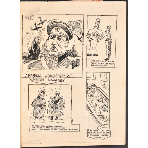 181 - William Lockwood (20th Century) British. A Collection of Eight Ink Drawings of World War II Scenes, ... 