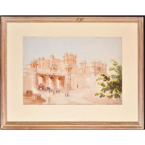 186 - Circle of Ernest Stephen Lumsden (1883-1945) British. Entry Gate of City Palace Udaipur, Watercolour... 