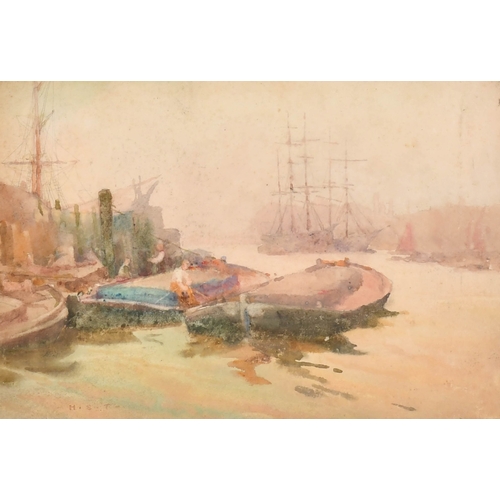 187 - Henry Scott Tuke (1858-1929) British. In Harbour, Watercolour, Signed with initials, 6.4