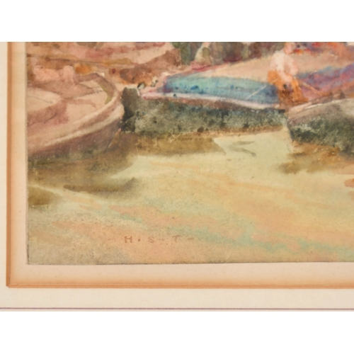 187 - Henry Scott Tuke (1858-1929) British. In Harbour, Watercolour, Signed with initials, 6.4