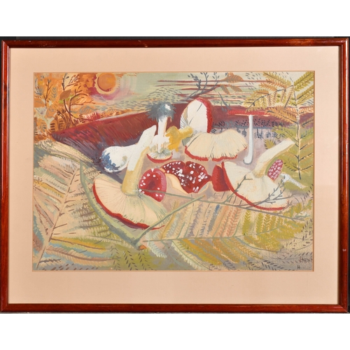 190 - H Hart (20th Century) British. Study of Mushrooms, Watercolour, Signed and inscribed, 14.5