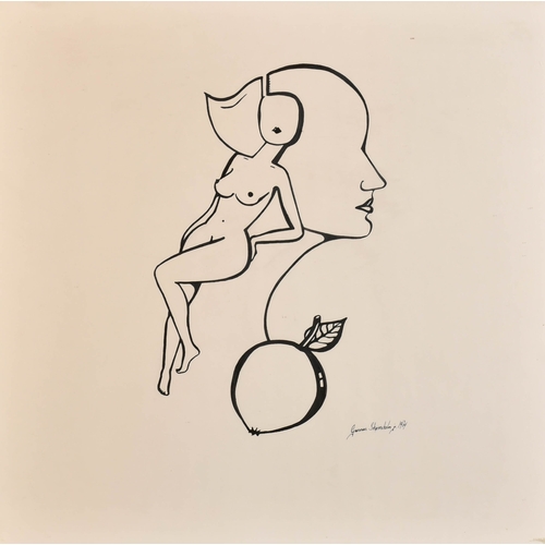 201 - Gunnar Stromsholm (20th-21st Century) Swedish. Untitled, Ink, Signed and dated 1974, 16.25