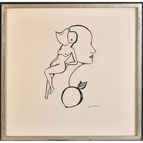 201 - Gunnar Stromsholm (20th-21st Century) Swedish. Untitled, Ink, Signed and dated 1974, 16.25