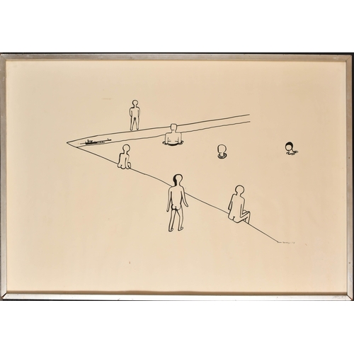 201 - Gunnar Stromsholm (20th-21st Century) Swedish. Untitled, Ink, Signed and dated 1974, 16.25