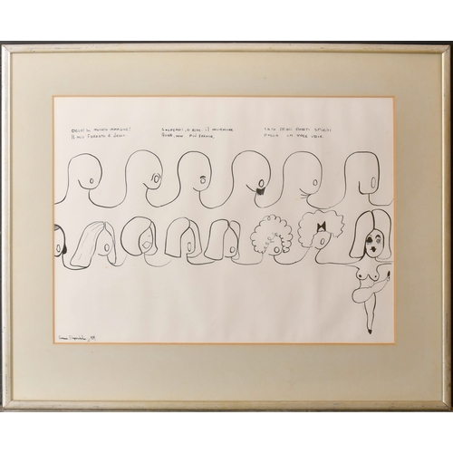 201 - Gunnar Stromsholm (20th-21st Century) Swedish. Untitled, Ink, Signed and dated 1974, 16.25
