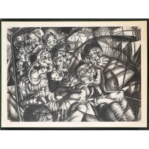 204 - 20th Century English School. Figures on a Ride, Charcoal, 23.5