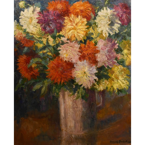 224 - Jacques Gachet (20th Century) French. Still Life of Flowers in a Vase, Oil on canvas Signed and date... 