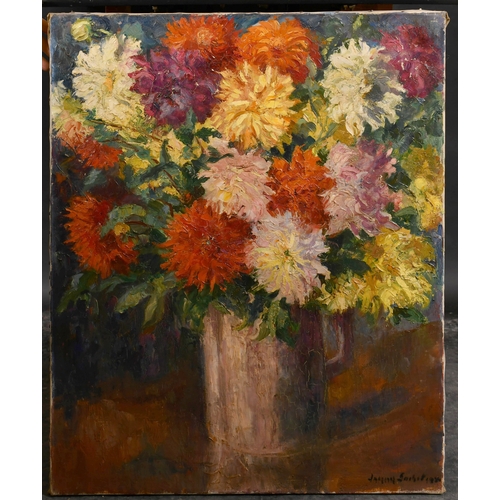 224 - Jacques Gachet (20th Century) French. Still Life of Flowers in a Vase, Oil on canvas Signed and date... 