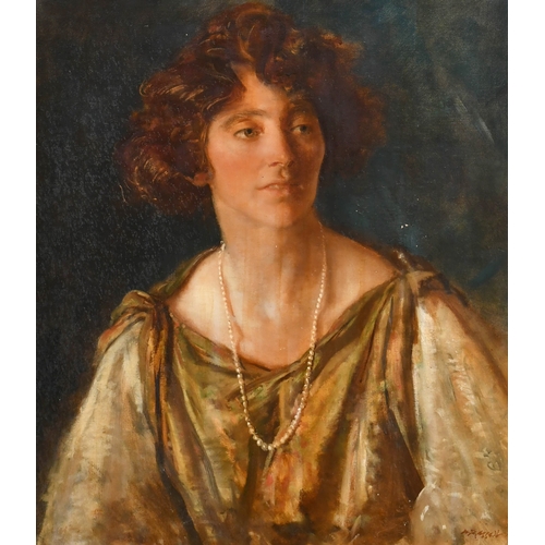 228 - Walter Westley Russell (1867-1949) British. Portrait of a Lady, Oil on canvas, Signed, and inscribed... 