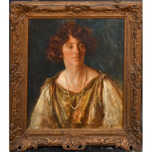 228 - Walter Westley Russell (1867-1949) British. Portrait of a Lady, Oil on canvas, Signed, and inscribed... 