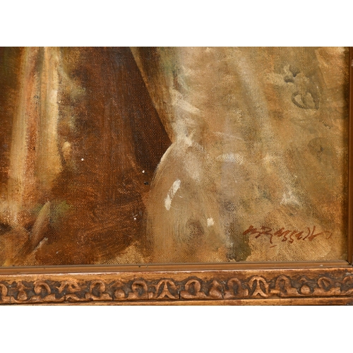 228 - Walter Westley Russell (1867-1949) British. Portrait of a Lady, Oil on canvas, Signed, and inscribed... 
