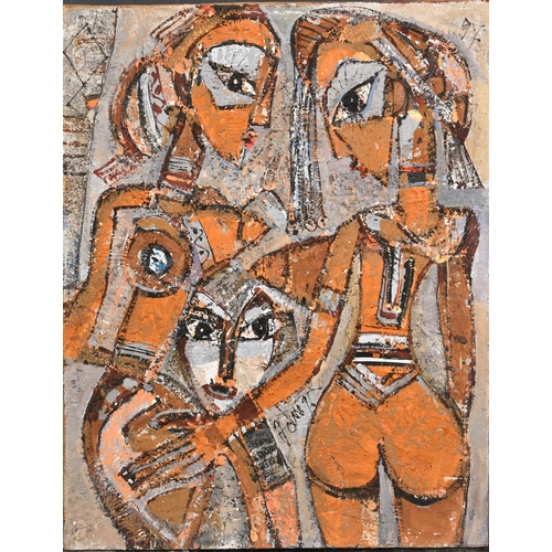 266 - 20th Century French School. Figure Study, Oil on canvas, Indistinctly signed and dated 97, unframed ... 