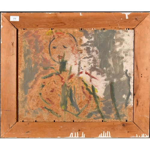 272 - 20th Century French School. Figures at a Table, Oil on board, 15.5