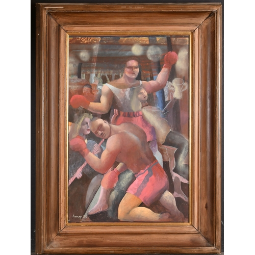 283 - Mick Rooney (1944-) British. Boxing Match, Mixed media, Signed and dated '88, 21.5