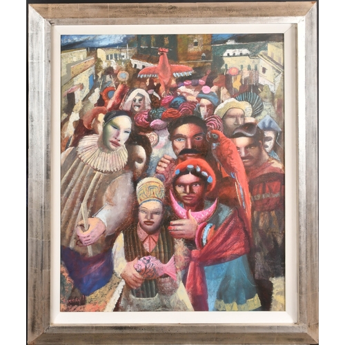 285 - Mick Rooney (1944-) British. Fiesta, Oil on canvas, Signed and dated '91, 30