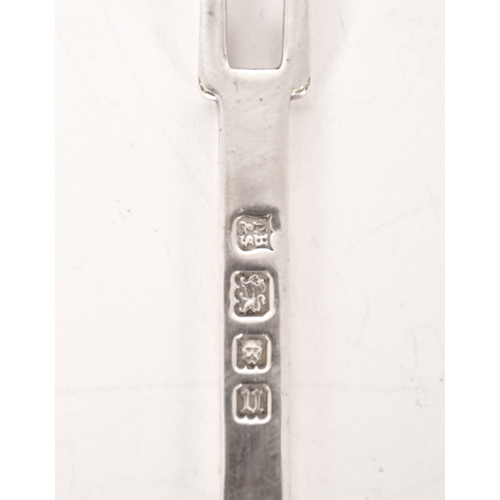 314 - A Silver Two Pronged Meat Fork (modern), plain 17th Century replica engraved with two family crests.... 