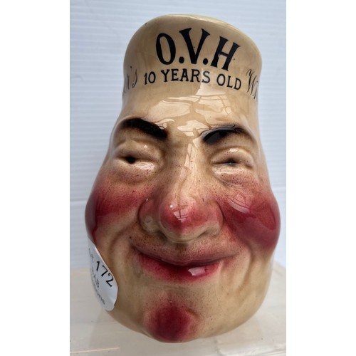172 - GREERS OVH WHISKY FACE JUG JUG IN GOOD CONDITION NO DAMAGE