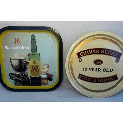 277 - 2 SCOTCH WHISKY DRINK TRAYS IN GOOD CONDITION