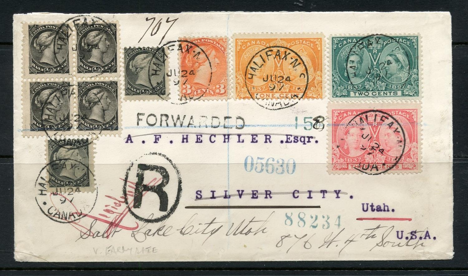 CANADA 1897 spectacular 12 stamp (between SG 101 & 126) combination