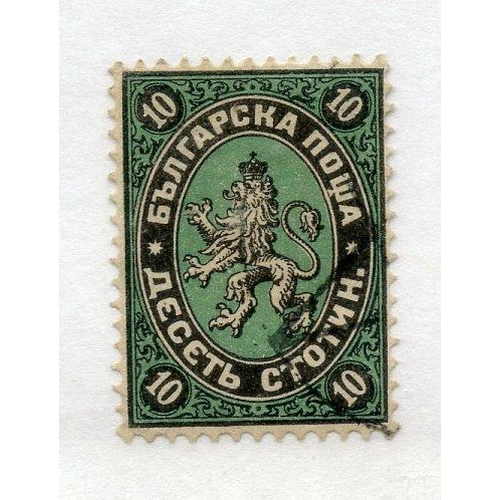 148 - BULGARIA 1879 10c black and emerald fu. SG 3. Cat £200.