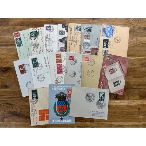 220 - FRANCE 1925 - 51 Philatelic Exhibition covers and cards x 21 different. Interesting frankings and la... 