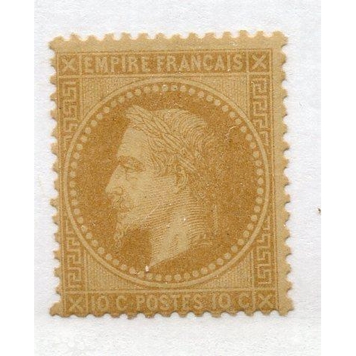 227 - FRANCE 1863 - 70 10c bistre (A) um. SG 112. Cat £600.