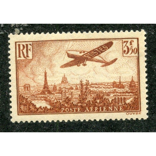 276 - FRANCE 1936 3f50 red-brown air um. SG 539. Cat £85.