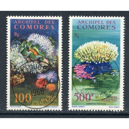 325 - FRENCH COLS COMORO ISLANDS 1962 100f and 500f Marine Plants airs fu. SG 29, 30. Cat £90.