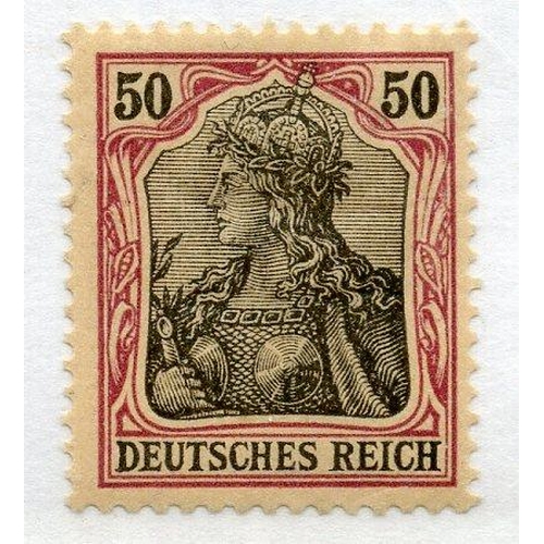 394 - GERMANY 1902 50pf black and purple on rose inscribed 'Deutches Reich' mint. SG 75. Cat £110.