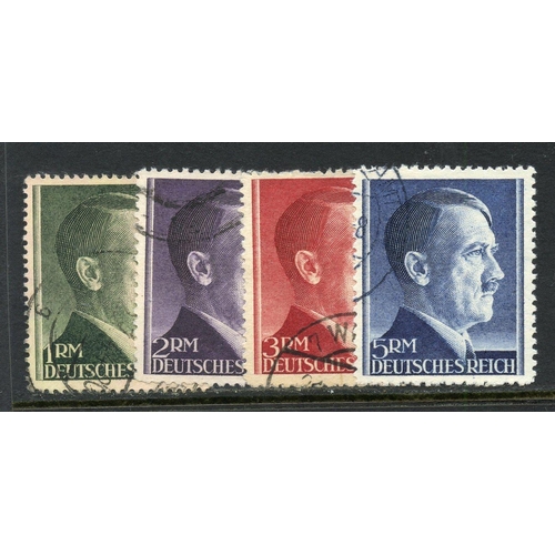 408 - GERMANY 1942 - 44 Hitler set fu. SG 799 - 802. Cat £110.