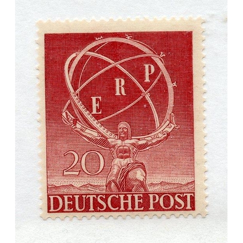 433 - GERMANY BERLIN 1950 20pf ERP um. SG B71. Cat £140.