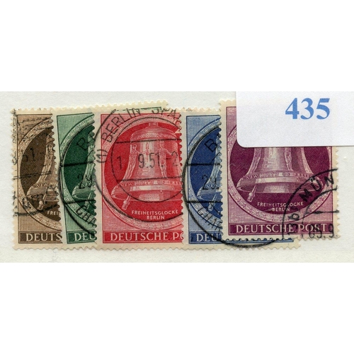 435 - GERMANY BERLIN 1951 Clappers to the left set fu. SG B75 - 79. Cat £250.