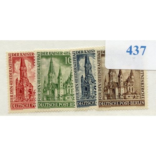 437 - GERMANY BERLIN 1953 Church Reconstruction Fund set um. SG B106 - 9. Cat £30.