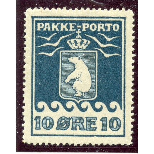 466 - GREENLAND PARCEL POST 1937 10 ore blue um. SG P7A. Cat £49.