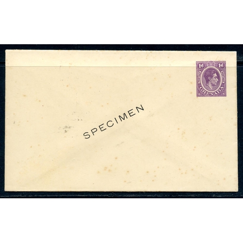 470 - GRENADA 1938 1d stationery envelope (HG B1) overprinted Specimen. Minor spotting.