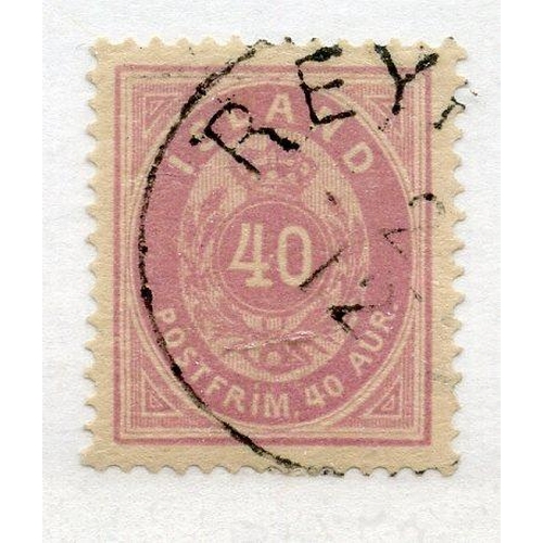 495 - ICELAND 1882 - 95 40a rosy mauve wmk Crown perf 14 x 13½ fu. SG 23a. Cat £43.