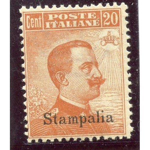 532 - ITALIAN COLS DODACANESE - STAMPALIA 1912 - 21 20c orange with wmk um. SG 10M. Cat £65.