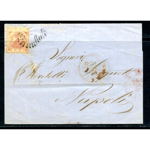 539 - ITALIAN STATES NAPLES 1861 entire from Aquila to Naples, franked to 2gr. Good condition.