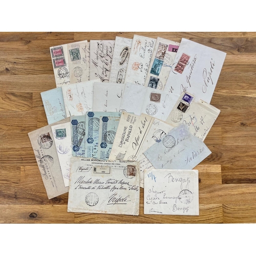 543 - ITALY and Colonies postal history collection of 23 items from pre-stamp to 1950s. Mixed condition.