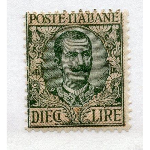 550 - ITALY 1910 10L sage-green and pale rose mint. SG 85. Cat £100.