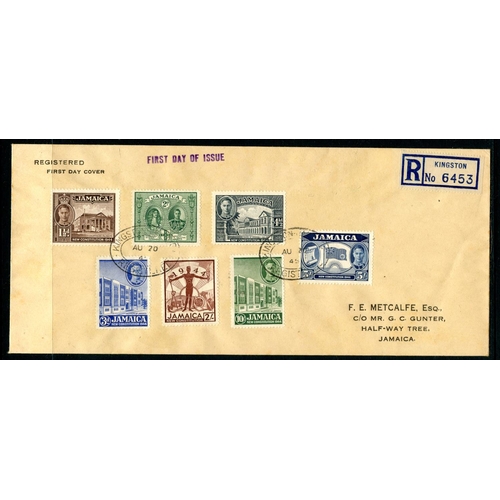 587 - JAMAICA 1945 New Constitution set First Day cover. Good condition.