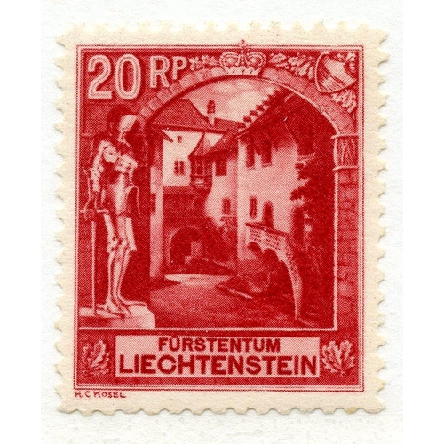 616 - LIECHTENSTEIN 1930 20r scarlet perf 10½ um. SG 99A. Cat £60.