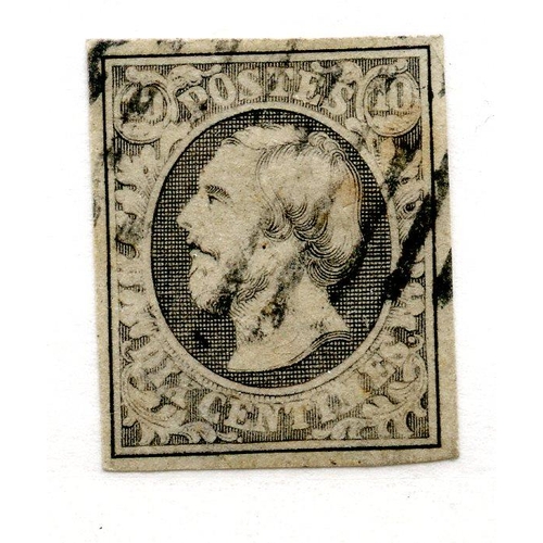 623 - LUXEMBOURG 1852 10c black 4 margined imperf fu. SG 2. Cat £95.