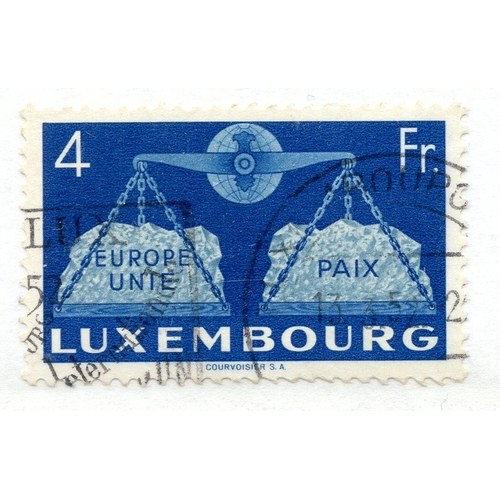 634 - LUXEMBOURG 1951 4f United Europe fu. SG 548. Cat £75.